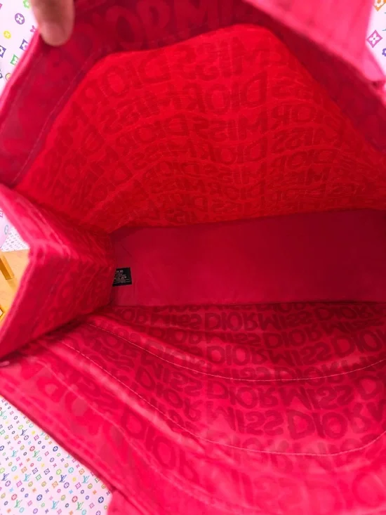 Dior Miss Dior Hot Pink Tote with Black Logo Trim - Picture 5 of 7